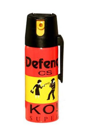 Bombe de gaz de defense avec clip adaptée aux petites mains 40ml