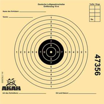 Cibles carton 12x12 cm with 10 rings AKAH